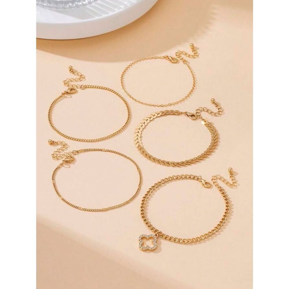 Gold Layered Anklet Set R624 - Picture 5 of 5